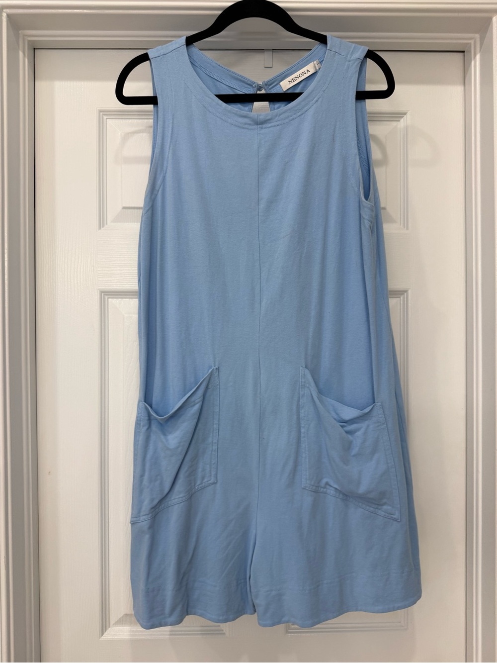 Amazon Light Blue Sleeveless Pocket Romper